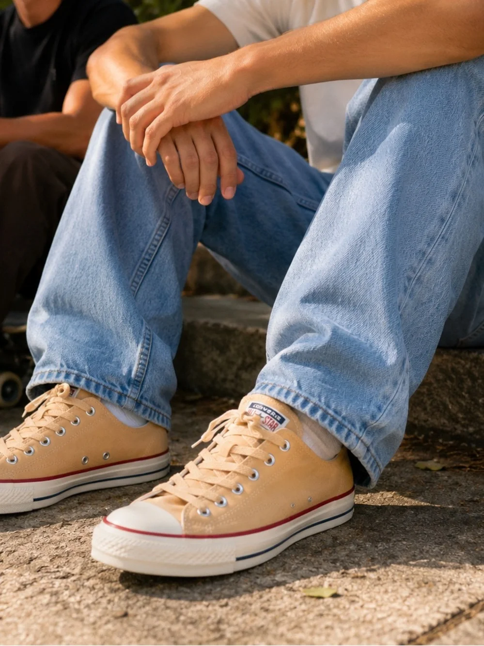 Unisex 8M, 10W Converse All Star Low Top Suede Sneakers - Beige - Picture 4 of 7